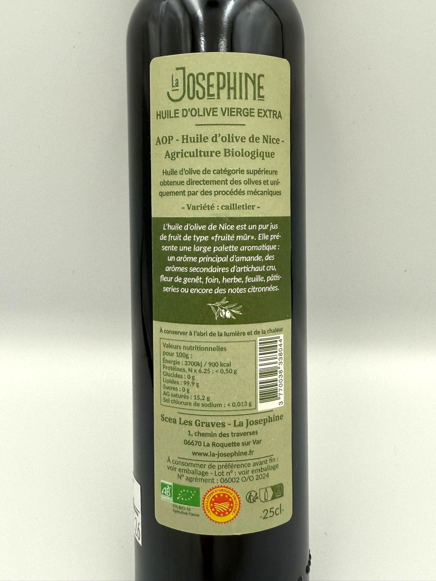 Huile d’olive de Nice AOP - Agriculture Biologique