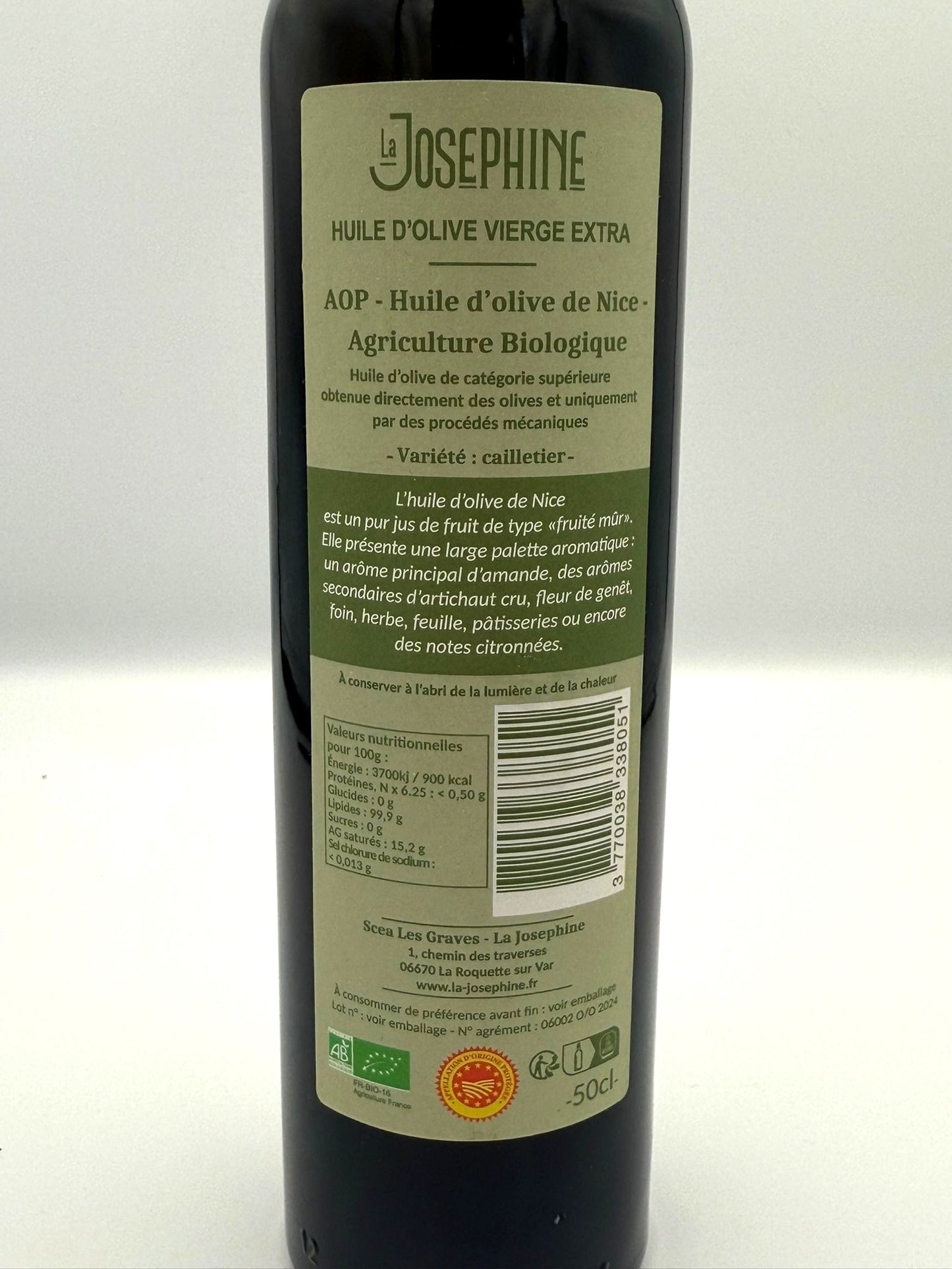 Huile d’olive de Nice AOP - Agriculture Biologique