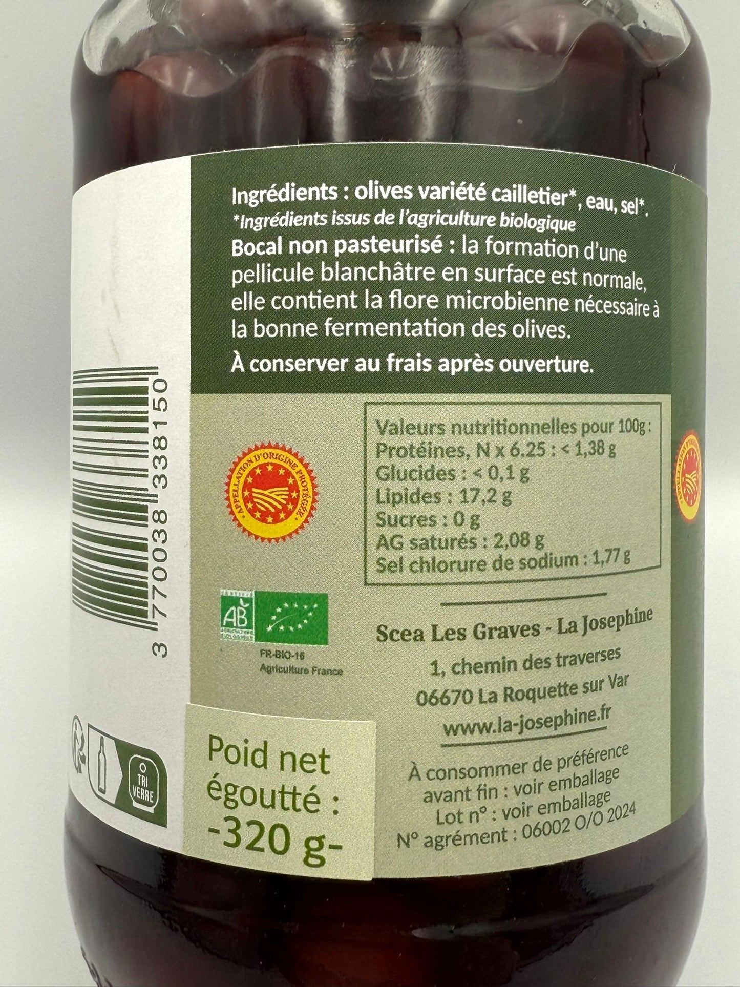 Olive de Nice AOP - Agriculture Biologique
