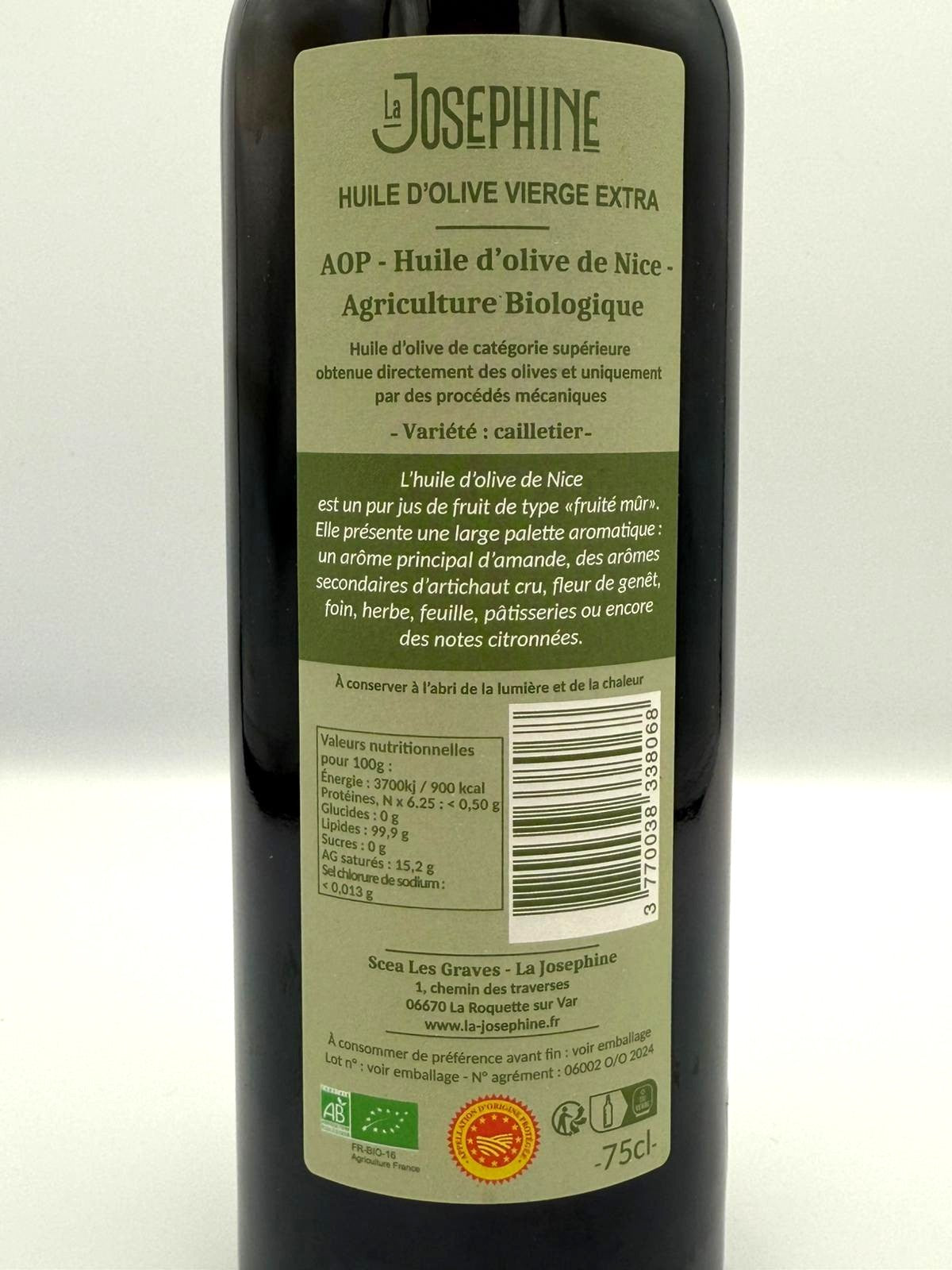 Huile d’olive de Nice AOP - Agriculture Biologique